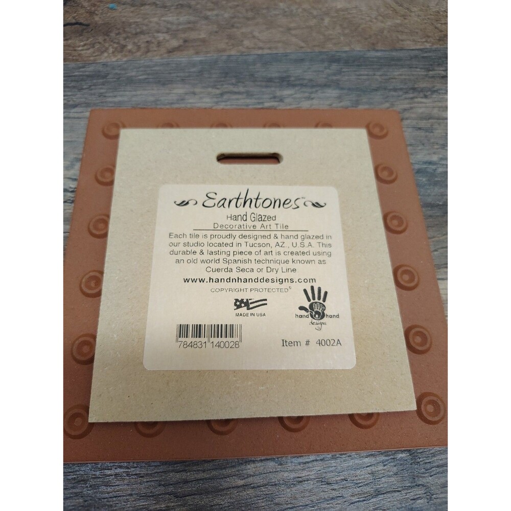 Earthtones Arizona Hand Glazed Decorative Southwest Gecko Wall Tile 6" sq - Picture 3 of 3